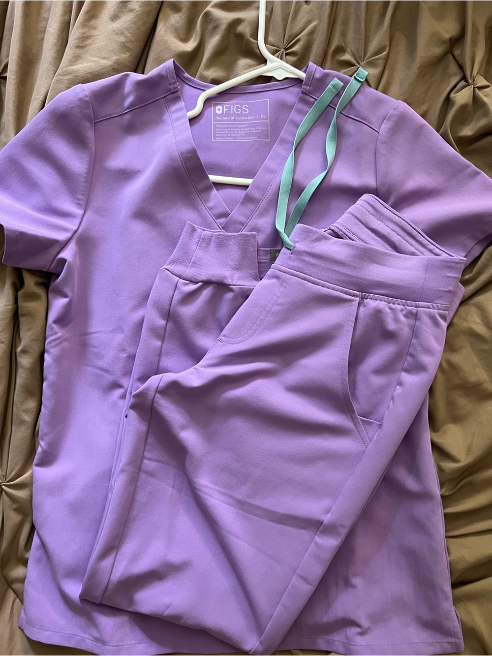 Figs Lavender Scrub Top and Zamora Jogger Pants Set